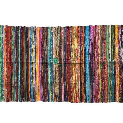 Indian Handloom Hand-woven Mats, Durries, Carpet and Area Rug Multi Throw Multicolor - ME240060053-1