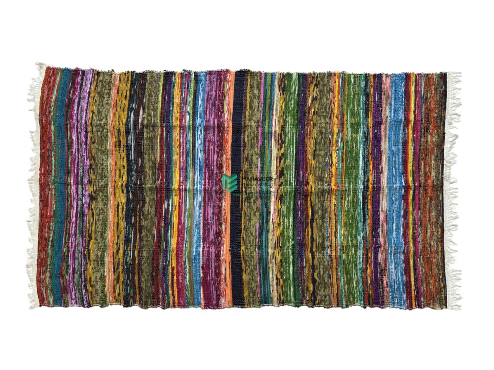 Indian Handloom Hand-woven Mats, Durries, Carpet and Area Rug Multi Throw Multicolor - ME240060053-10