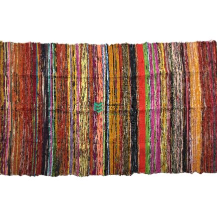 Indian Handloom Hand-woven Mats, Durries, Carpet and Area Rug Multi Throw Multicolor - ME240060053-2