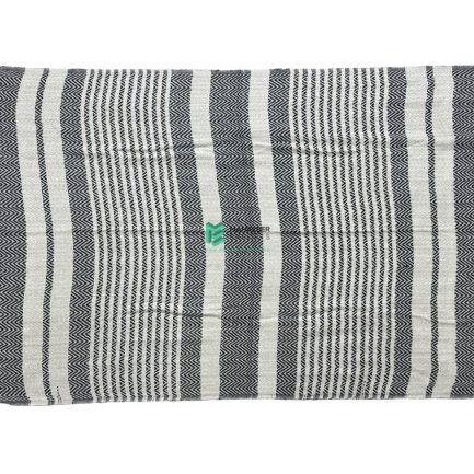Indian Handloom Hand-woven Mats, Durries, Carpet and Area Rug Woven Throw Black - ME240120011-1