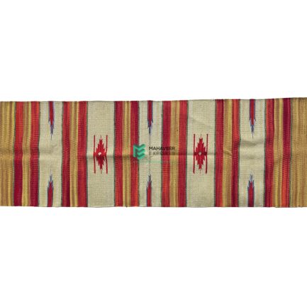 Indian Handloom Hand-woven Mats, Durries, Carpet and Area Rug Cotton Shuttle Red & Yellow - ME240180040-1