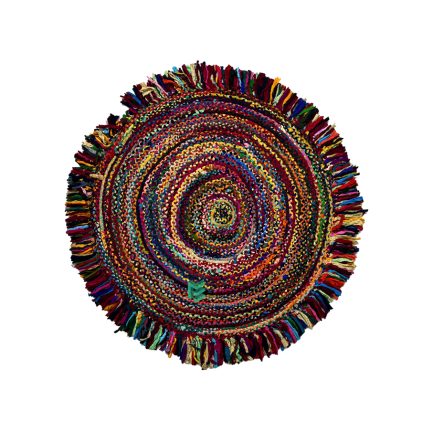 Indian Handloom Hand-woven Mats, Durries, Carpet and Area Rug Jute Braided Multicolor - ME240249616-3