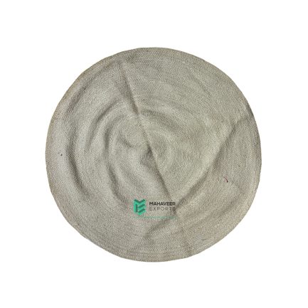 Indian Handloom Hand-woven Mats, Durries, Carpet and Area Rug Jute Braided Off White - ME240249617-2