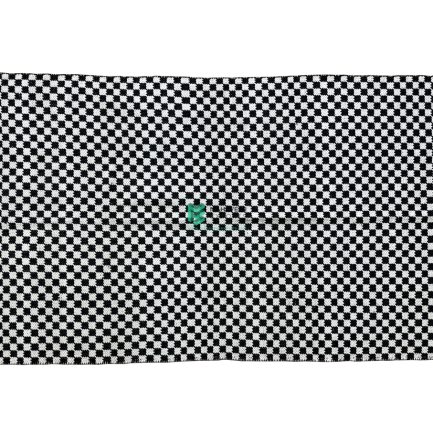 Indian Handloom Hand-woven Mats, Durries, Carpet and Area Rug Cotton Hasina White & Black - ME240324037-2