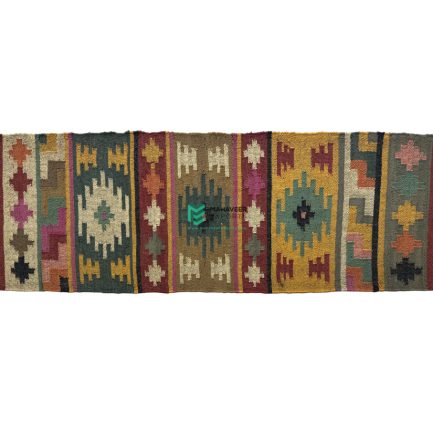 Indian Handloom Hand-woven Mats, Durries, Carpet and Area Rug Jute Kilim Multicolor - ME24034207-2