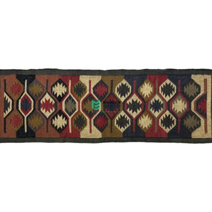 Indian Handloom Hand-woven Mats, Durries, Carpet and Area Rug Jute Kilim Multicolor - ME24034207-3