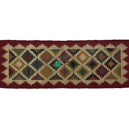 Indian Handloom Hand-woven Mats, Durries, Carpet and Area Rug Jute Kilim Multicolor - ME24034207-5