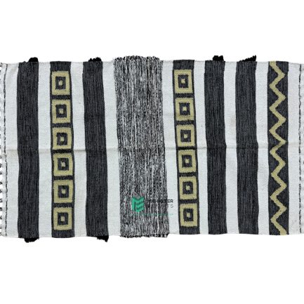 Indian Handloom Hand-woven Mats, Durries, Carpet and Area Rug Cotton Shaggy Black & Yellow - ME240385029-3
