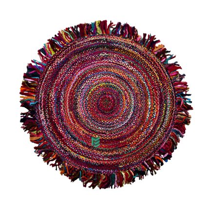 Indian Handloom Hand-woven Mats, Durries, Carpet and Area Rug Jute Braided Multicolor - ME240390018-5