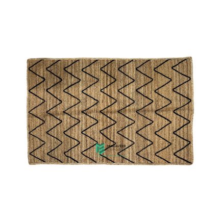 Indian Handloom Hand-woven Mats, Durries, Carpet and Area Rug Jute Braided Black - ME240468015-2