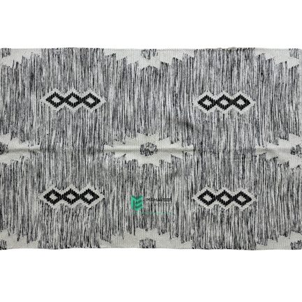 Indian Handloom Hand-woven Mats, Durries, Carpet and Area Rug Cotton Shaggy Black & White - ME240612031-2