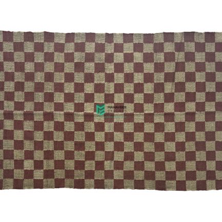 Indian Handloom Hand-woven Mats, Durries, Carpet and Area Rug Jute Kilim Maroon - ME24068403-2